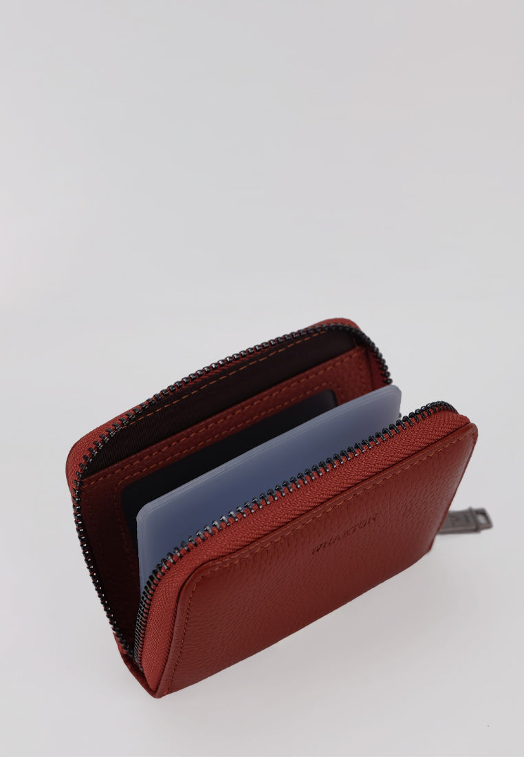Small Leather Metal Compartment Card Holder