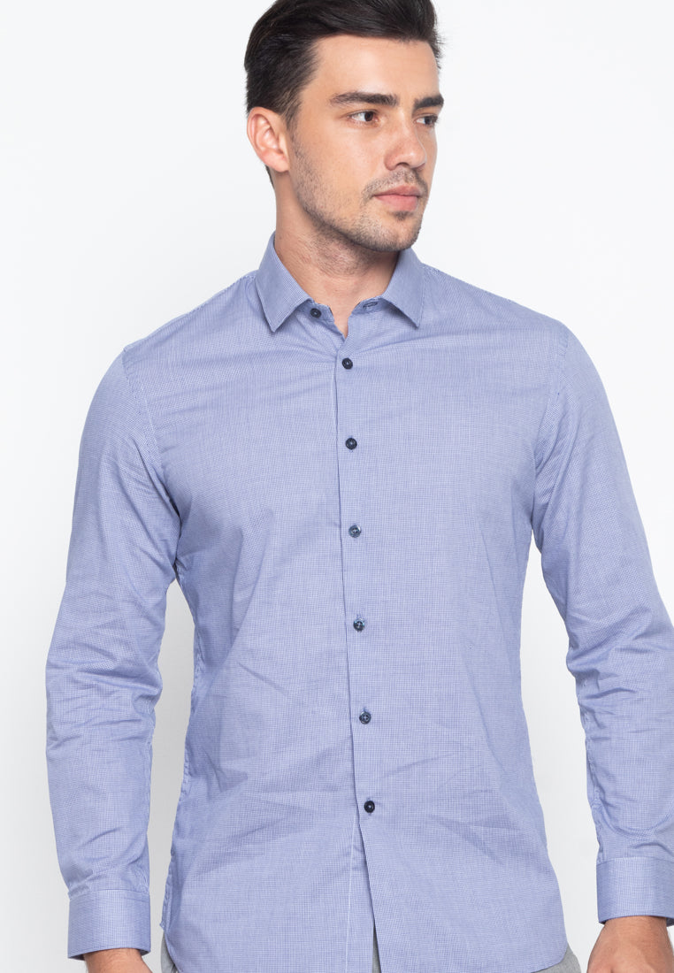 Men's Corporate Shirt - Black, Blue Gingham, and Black Gingham