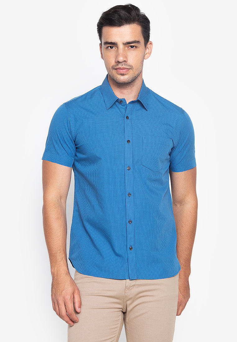 Casual Short Sleeves with Checkered Prints Shirt