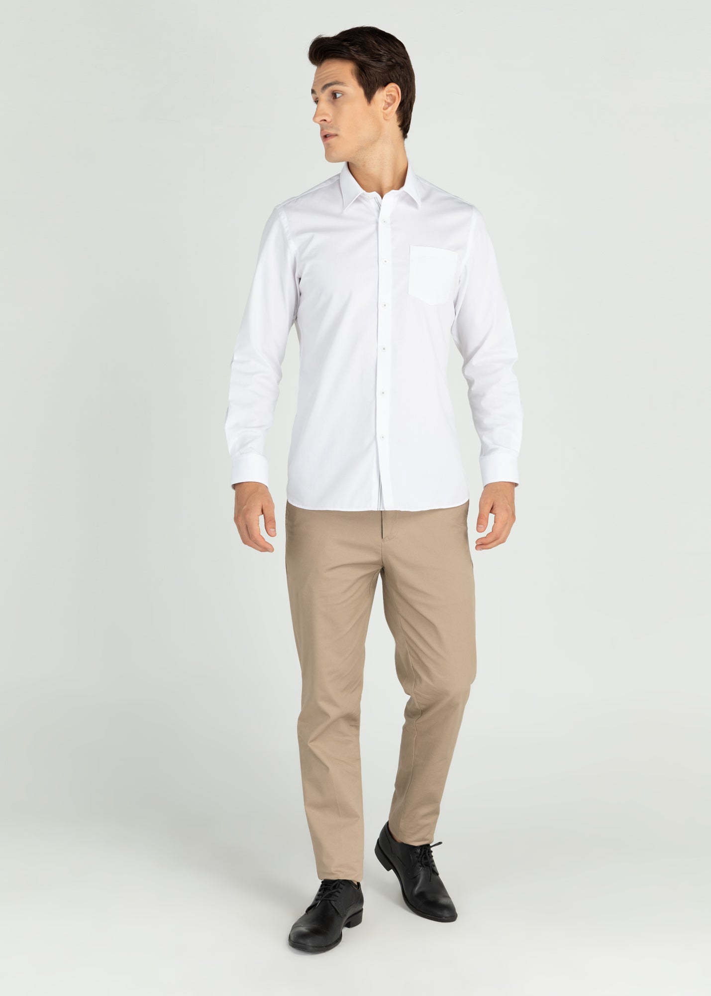 Wharton Casual Shirt in Dobby Fabric with Inner Boarder Detail